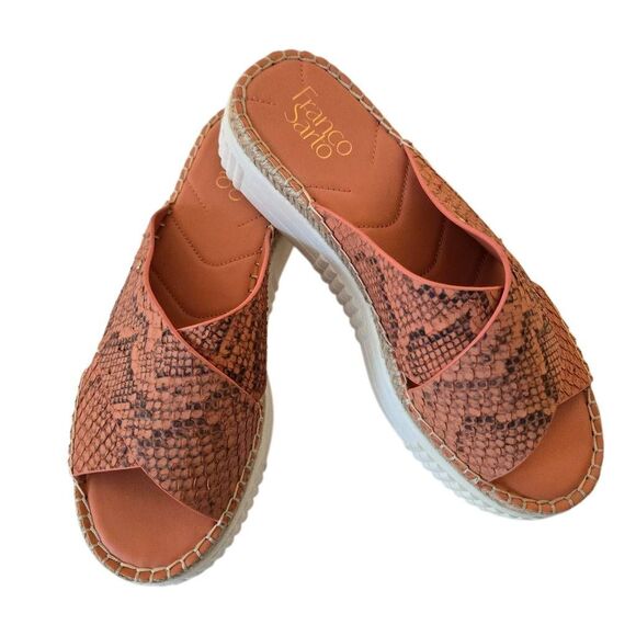 Franco Sarto Womens Birch Slide Snake Print Leather Platform Sandals Size 9.5 - Picture 11 of 11
